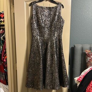 Elegant Black and gold Floral Dress